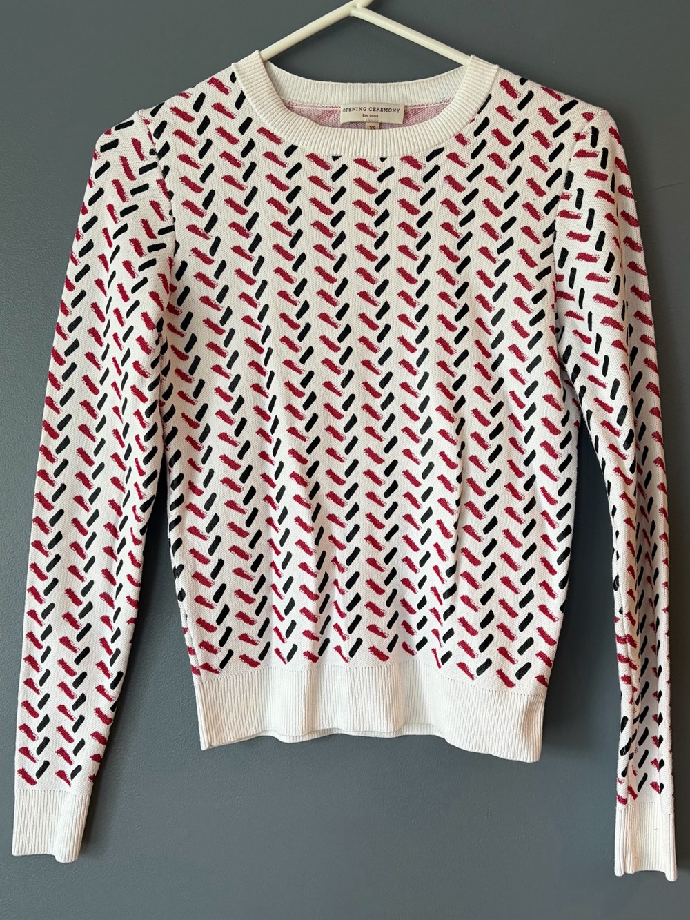 NWOT Opening Ceremony Geometric Dash Print Crewneck Pullover